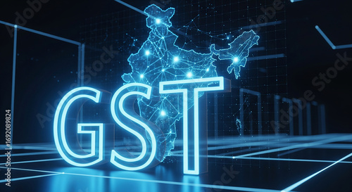 GST glowing digital concept