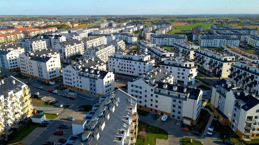 Fototapeta premium Modern residential complex mortgage new infrastructure