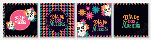 Dia de los muertos, Day of the dead, Mexican holiday, festival. Viva Mexico. Mexican culture, Mexican Fiesta, Mexican Menu restaurant and Cinco de Mayo cards, posters, banners in modern catoon style.