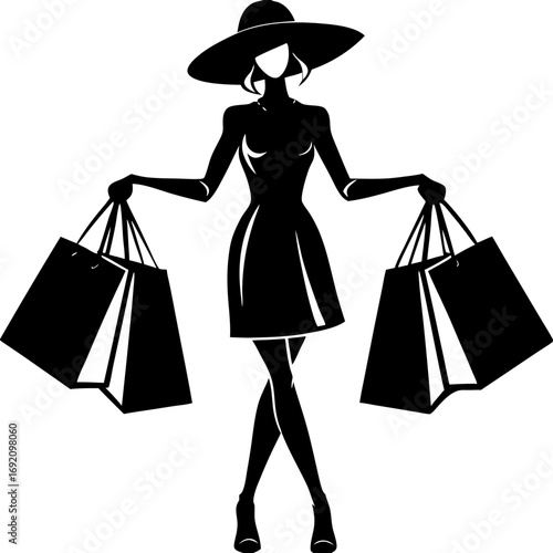 Glamorous Shopping Woman Silhouette