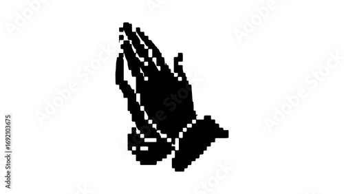 Praying hands with rosary with transparent background