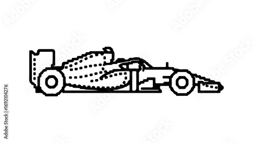 Racing car outline with transparent background