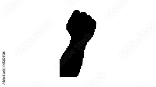 Raised fist with transparent background