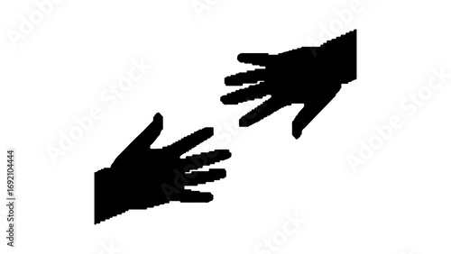 Reaching hands with transparent background