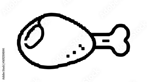 Roasted chicken leg with transparent background