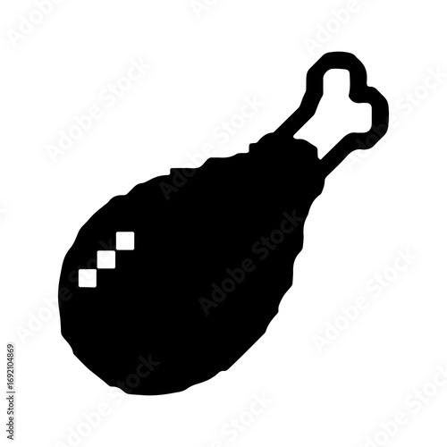 Roasted chicken leg with transparent background
