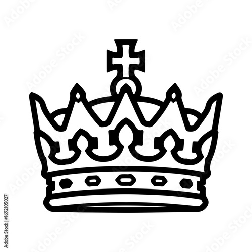 Royal crown outline with transparent background
