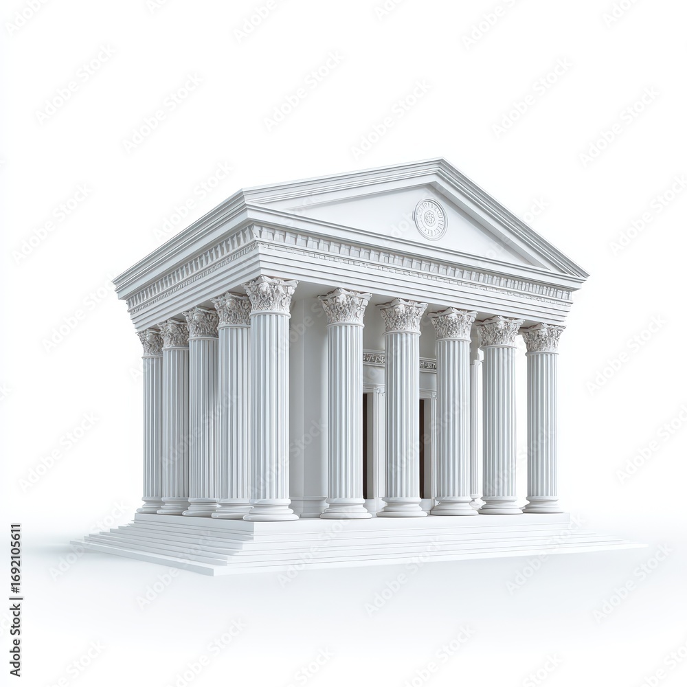 Fototapeta premium Elegant Classical Architecture with Pillars and Decorative Elements
