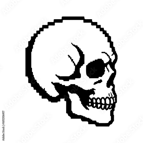 Skull head outline with transparent background