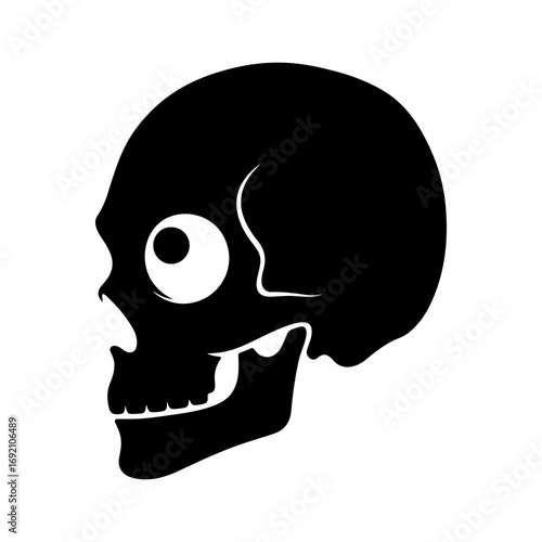 Skull head profile with transparent background