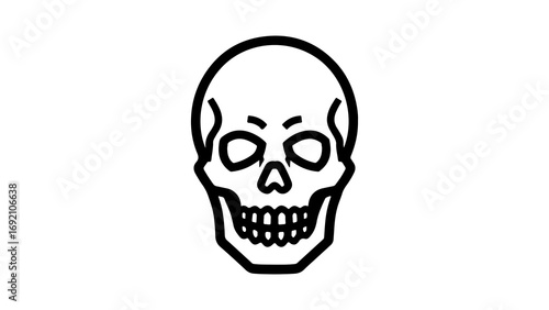Skull outline with transparent background