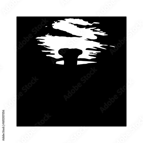 Smoke rising from a chimney with transparent background