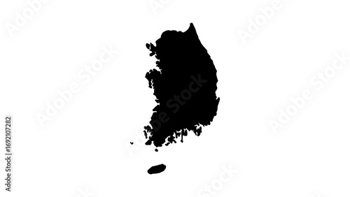 South Korea outline map with transparent background