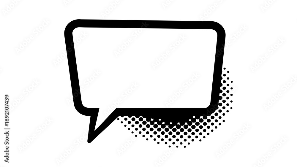 Naklejka premium Speech bubble with halftone texture with transparent background