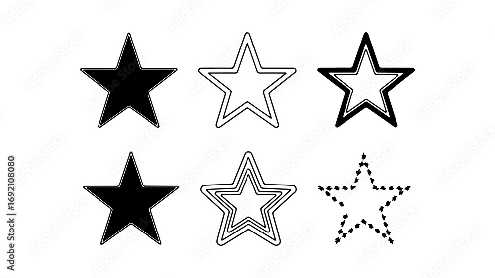 Obraz premium Star shapes collection with transparent background