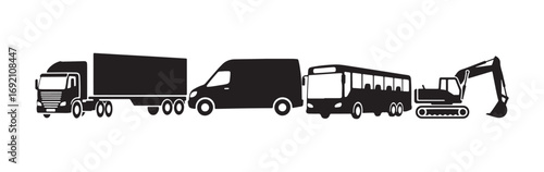 Commercial Vehicle Icons. Organized in layers and groups for easy access.