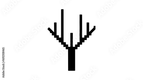 Stylized tree branch with transparent background