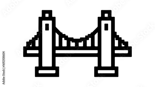 Suspension bridge icon with transparent background