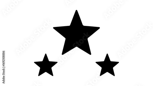 Three stars icon with transparent background