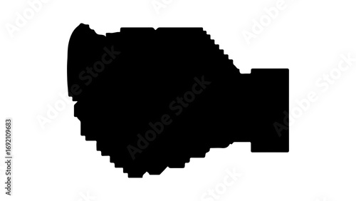 Tuvalu country map outline with transparent background