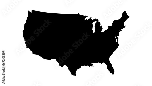 United States map outline with transparent background
