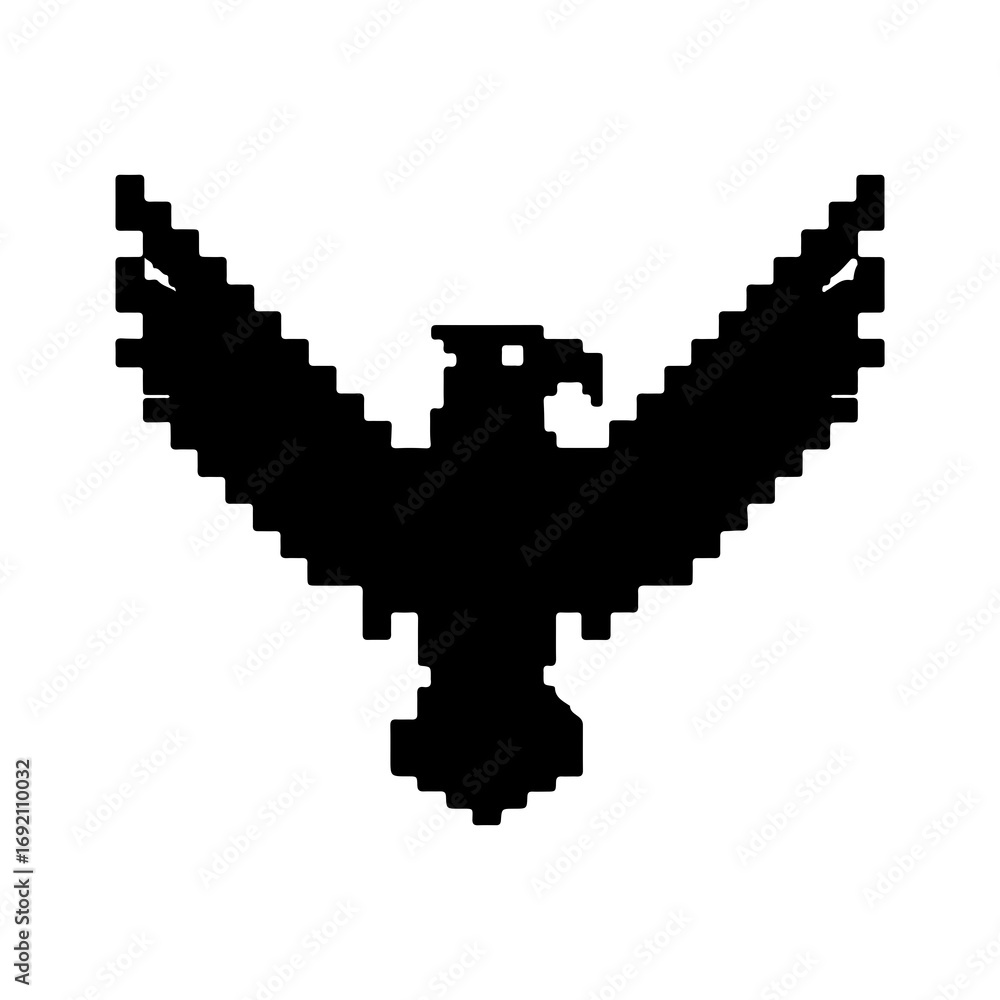 Obraz premium Pixelated eagle silhouette with transparent background