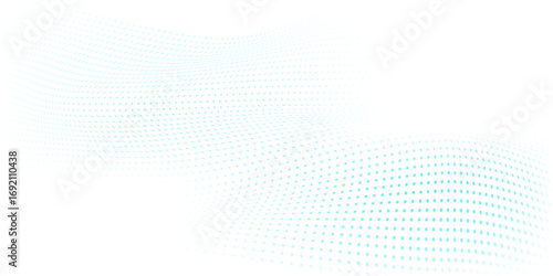 Abstract Blue Dotted Wave Background on White