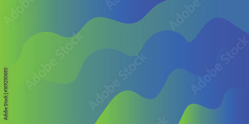 Dynamic Green and Blue Wave Abstract Background Illustration for Creative Design Projects
