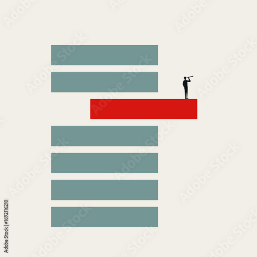 Exploring New Opportunities Beyond the Comfort Zone, Business Vector Concept. Minimal design eps10 illustration.