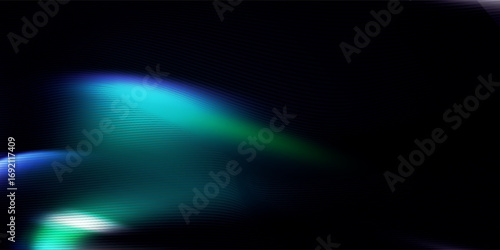 Green Glowing waves of and blue dance across a dark starry sky in this dreamy abstract scene,Vector illustration.eps 10.