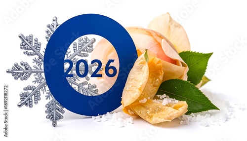 Pastel rose and snowflake for 2026