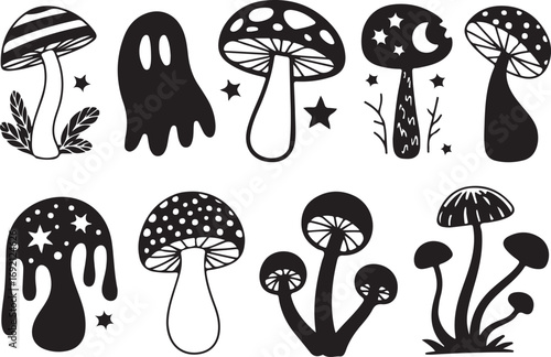 Mushroom Vector Illustration Set for Nature and Botanical Designs
