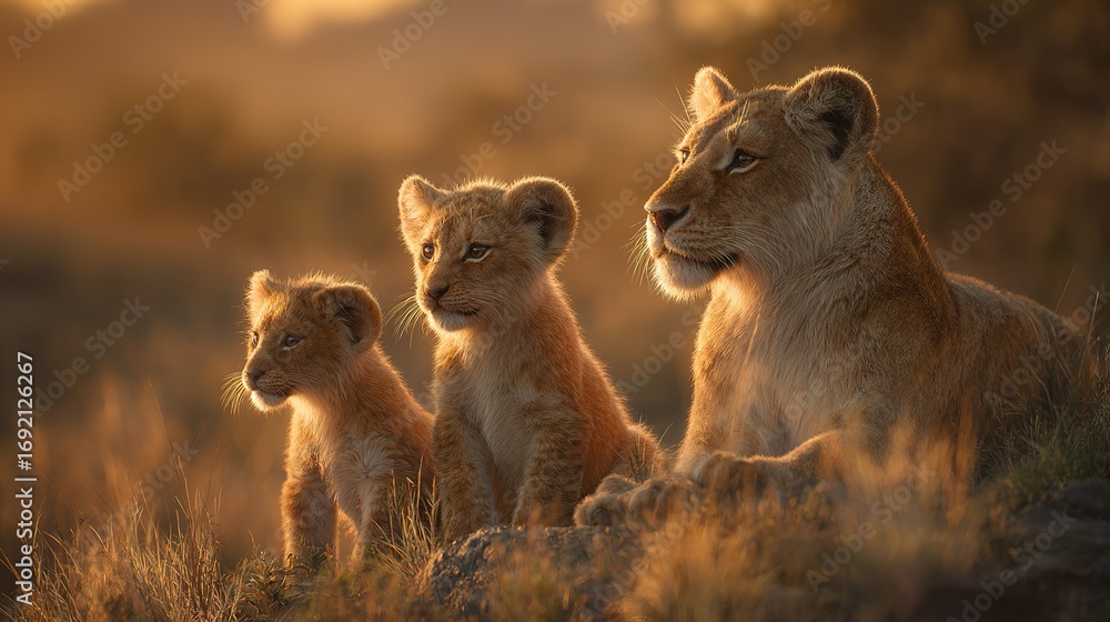 Fototapeta premium Lion The Watchful Guardian