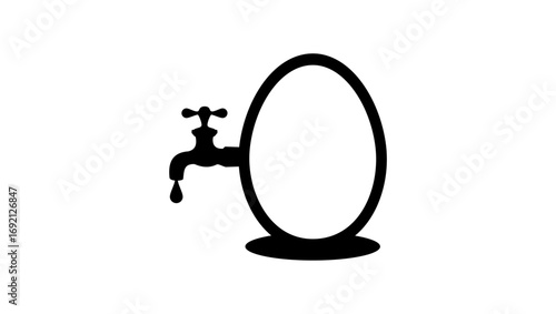 Eggnog symbol, black isolated silhouette