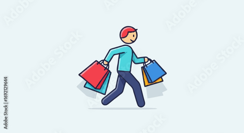 Happy Shopper Vector Icon