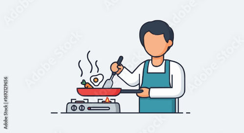 Cooking in the Kitchen Vector Icon