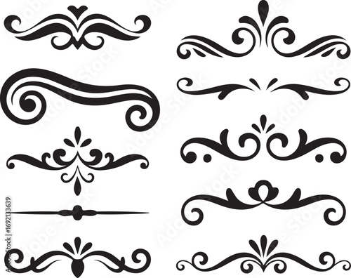 Elegant Flourish Dividers and Decorative Swirls for Ornamental Accents