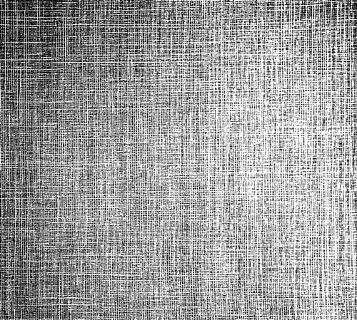 Abstract crosshatch linen fabric background. Distressed black and white vector texture.