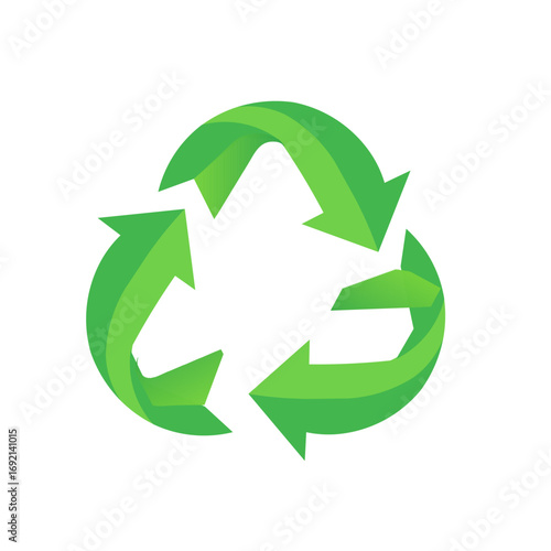recycling symbol on white background