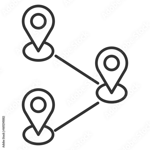 Routing Outline Icon Element For Design