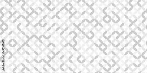 Vector seamless pattern with abstract lines and flower design. Abstract geometric fabric circle floral pattern. Hawaiian tropical seamless pattern.