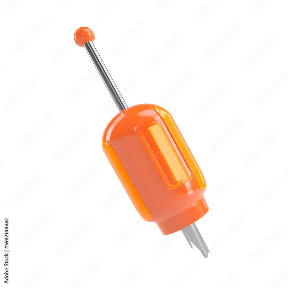 Fototapeta premium Stylized Orange Awl with Metallic Needle on Black Background for Industrial Use