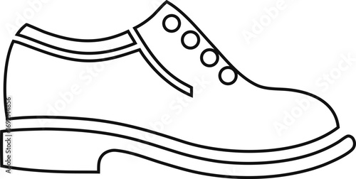 Men’s footwear logo vector outline illustration, perfect for business branding, posters, and design projects.