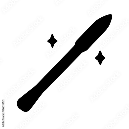 ancient magic wand with runes icon vector silhouette