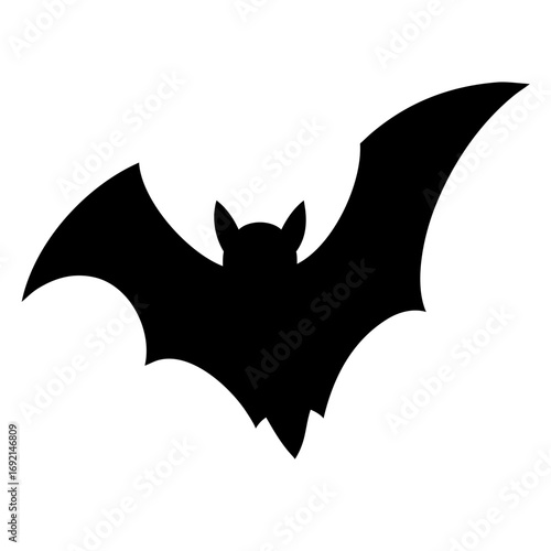 bat flying towards viewer icon vector silhouette