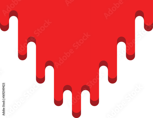 red paint and drops of blood, dripping paint on the wall, thick paint