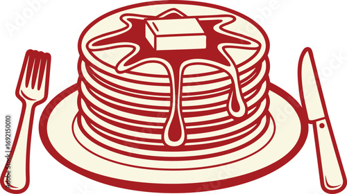 National Pancake Day Celebration Illustration. National Pancake Day Food Artwork. Creative National Pancake Day Design. National Pancake Day Breakfast Illustration. National Pancake Day Dessert Art