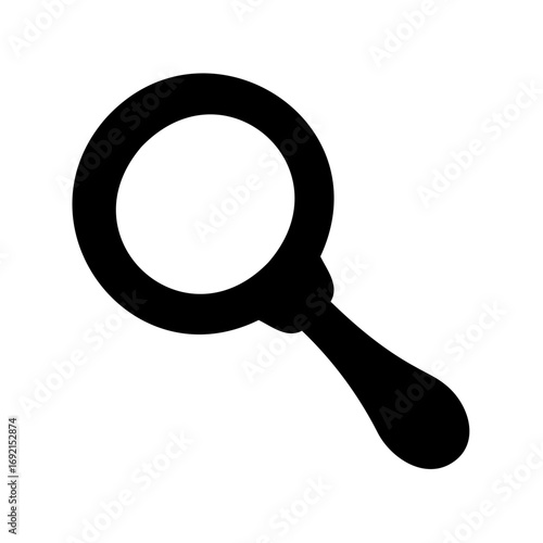 A minimalist illustration of a magnifying glass against a white background