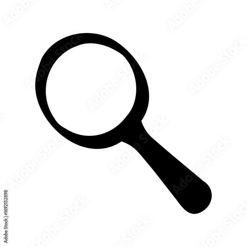 Magnifying glass tool isolated on white background for search or inspection