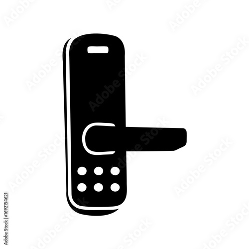 Smart door lock with keypad and handle in a modern design